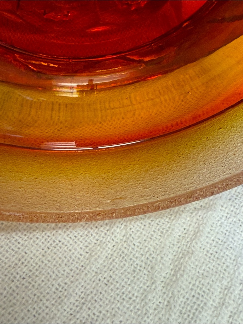Orange Glass Storage Jar with Lid - Decorative Kitchen Canister - Picture 6 of 7